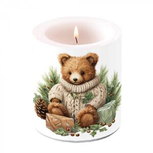 AMB.39320110 Cuddle bear átvilágítós gyertya 10x10xcm