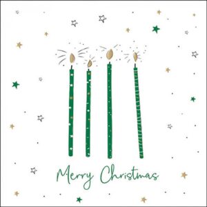 AMB.33320026 X-mas candles green papírszalvéta 33x33cm