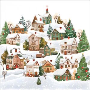 AMB.33320145 Winter village papírszalvéta 33x33cm
