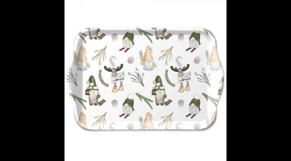 AMB.33720190 Forest gnomes white műanyag kistálca 13x21cm