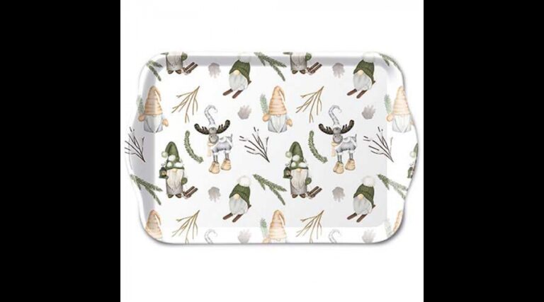 AMB.33720190 Forest gnomes white műanyag kistálca 13x21cm