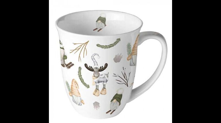 AMB.38420190 Forest gnomes white porcelánbögre 0