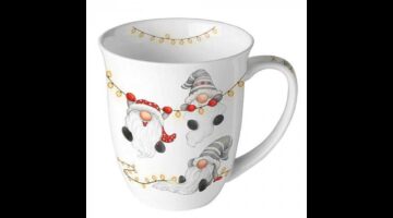 AMB.38420185 Gnomes on the light chain white porcelánbögre 0