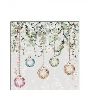 AMB.32519995 Floral Christmas grey papírszalvéta 25x25cm