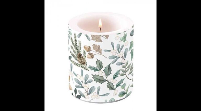 AMB.39319040 Collection of leaves átvilágítós gyertya 10x10xcm