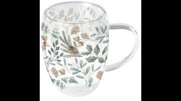 AMB.34219040 Collection of leaves duplafalú borosilicate üvegcsésze 0