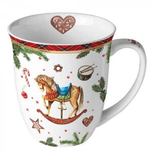 AMB.38420040 Classic rocking horse white porcelánbögre 0