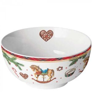 AMB.34820040 Classic rocking horse white porcelántál 6
