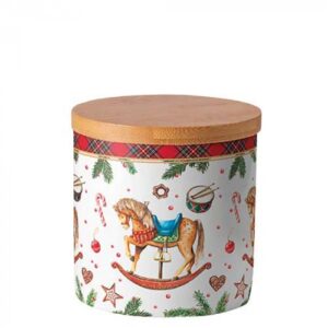 AMB.37420040 Classic rocking horse white porcelán konyhai tároló 10x10cm