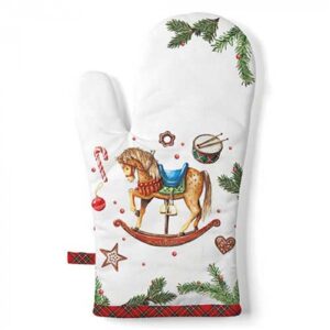 AMB.36420040 Classic rocking horse white edényfogó kesztyű 18x30cm