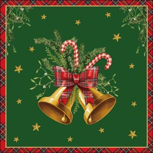 AMB.33320036 Scottish bells green papírszalvéta 33x33cm