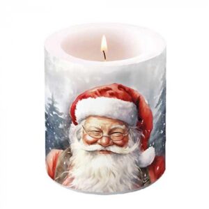 AMB.39319075 Happy Santa átvilágítós gyertya 10x10xcm