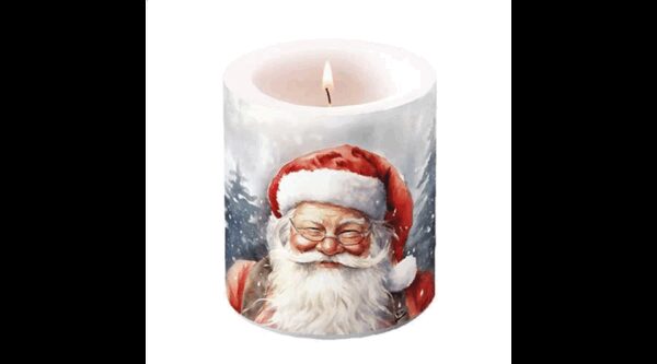 AMB.39319075 Happy Santa átvilágítós gyertya 10x10xcm