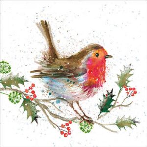 AMB.33320115 Winter robin papírszalvéta 33x33cm