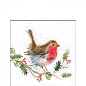 AMB.32520115 Winter robin papírszalvéta 25x25cm