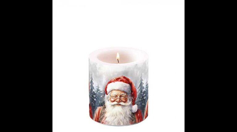 AMB.39219075 Happy Santa átvilágítós gyertya 8x7