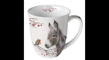 AMB.38420100 Donkey and robin porcelánbögre 0