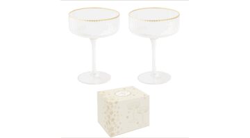 R2S.1436ORO Bordás üvegpohár arany szegéllyel 250ml