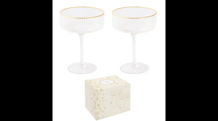 R2S.1436ORO Bordás üvegpohár arany szegéllyel 250ml