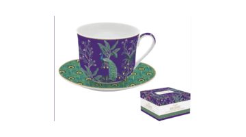 R2S.1454IMPP Porcelán reggelizőcsésze+alj