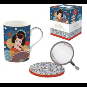 R2S.105TOKY Porcelán szűrősbögre tetővel