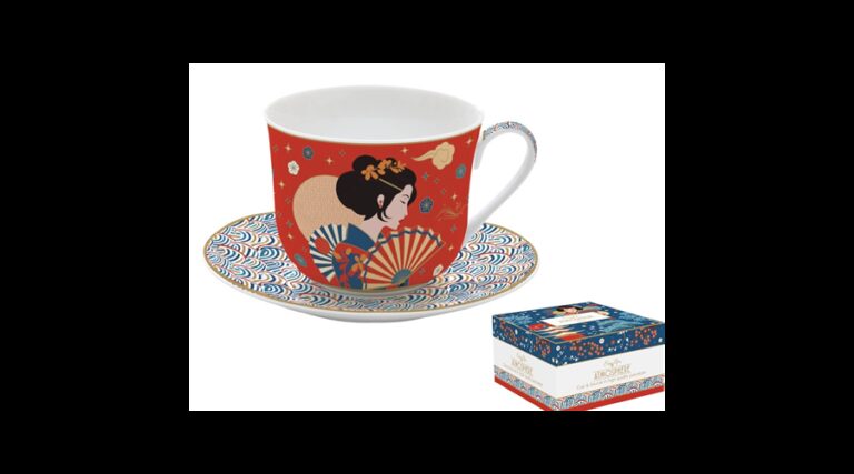 R2S.1454TOKY Porcelán reggelizőcsésze+alj 400ml