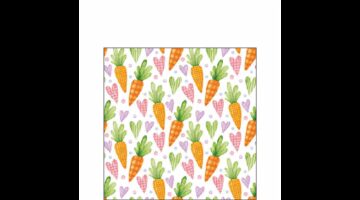 AMB.22519760 Carrots and hearts white papírszalvéta 25x25cm