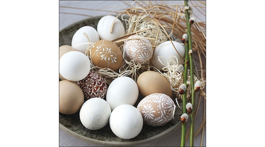 AMB.23319370 Eggs in bowl papírszalvéta 33x33cm