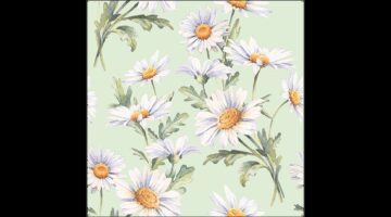 AMB.13319546 Beautiful daisies green papírszalvéta 33x33cm