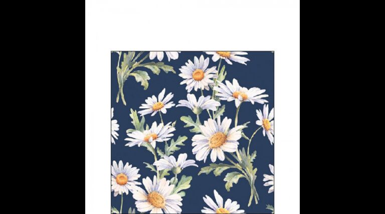 AMB.13319547 Beautiful daisies blue papírszalvéta 33x33cm