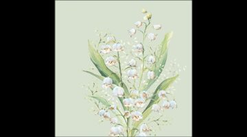 AMB.13319551 Lily of the valley green papírszalvéta 33x33cm