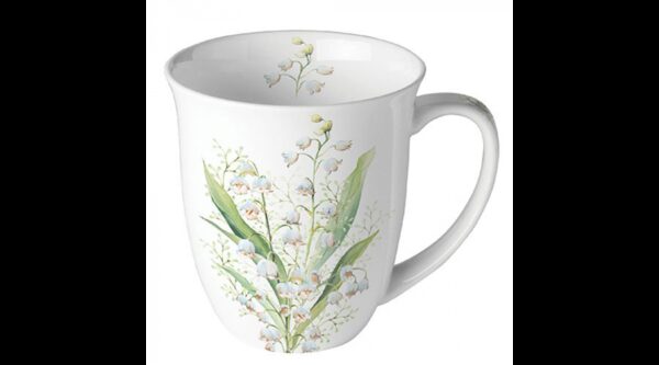 AMB.18419550 Lily of the valley white porcelánbögre 0