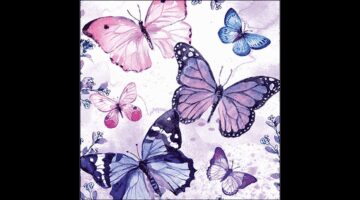 AMB.13319852 Fluttering butterflies purple papírszalvéta 33x33cm