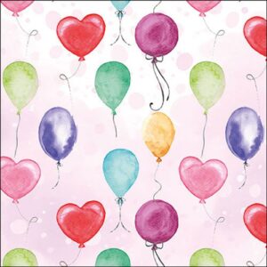 AMB.13319801 Flying balloons pink papírszalvéta 33x33cm