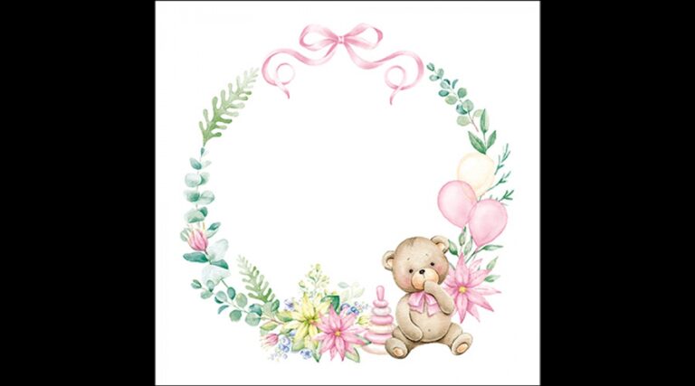 AMB.13319711 Baby teddy bear pink papírszalvéta 33x33cm