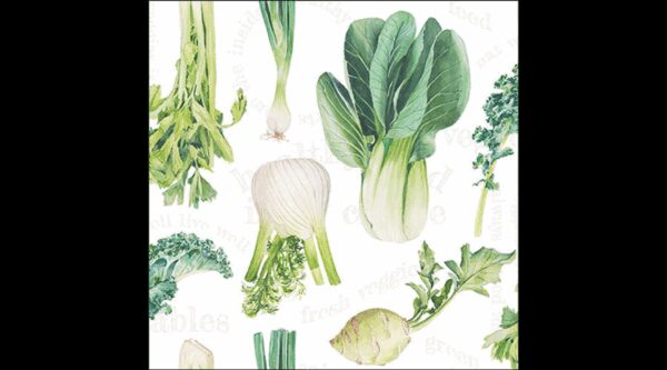 AMB.13319520 Fresh veggies white papírszalvéta 33x33cm