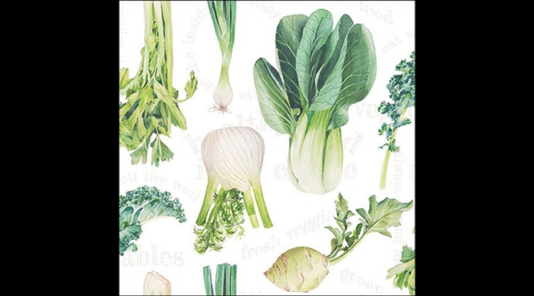 AMB.13319520 Fresh veggies white papírszalvéta 33x33cm