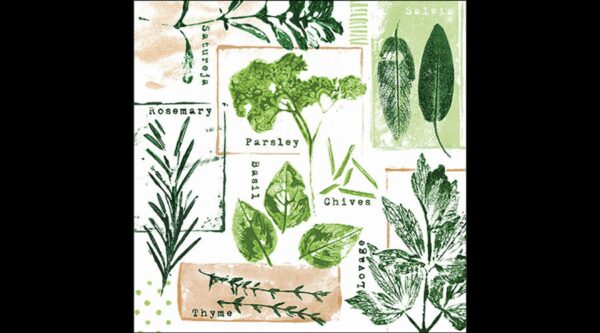 AMB.13319635 Herb prints white papírszalvéta 33x33cm