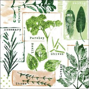 AMB.13319635 Herb prints white papírszalvéta 33x33cm