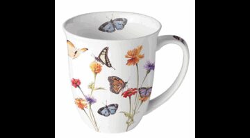 AMB.18419335 Butterfly garden white porcelánbögre 0