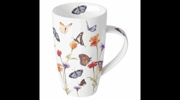 AMB.18919335 Butterfly garden white porcelánbögre 0