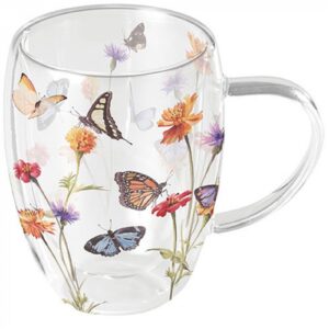 AMB.14219335 Butterfly garden white duplafalú borosilicate üvegbögre 0