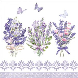 AMB.13319735 Lovely lavender white papírszalvéta 33x33cm