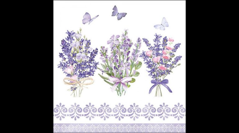 AMB.13319735 Lovely lavender white papírszalvéta 33x33cm