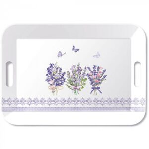 AMB.13919735 Lovely lavender white műanyag nagytálca 33x47cm