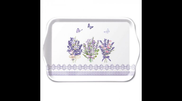 AMB.13719735 Lovely lavender white műanyag kistálca 13x21cm