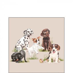 AMB.12519470 Playing puppies papírszalvéta 25x25cm