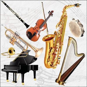 AMB.13319590 Music instruments papírszalvéta 33x33cm