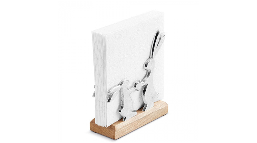 AMB.19402475 Fém szalvétatartó fa aljjal