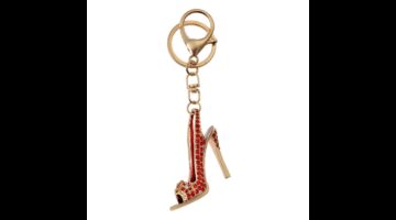 CLEEF.JZKC0196 Fém kulcstartó piros cipős